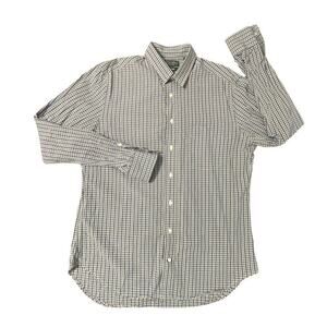 Gitman Bros Vintage LS Button Up Plaid Shirt USA Made Blue & Green Large Men